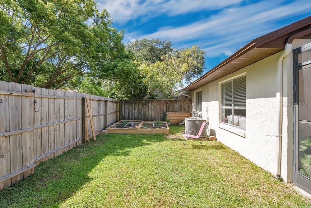 Fenced in back yard