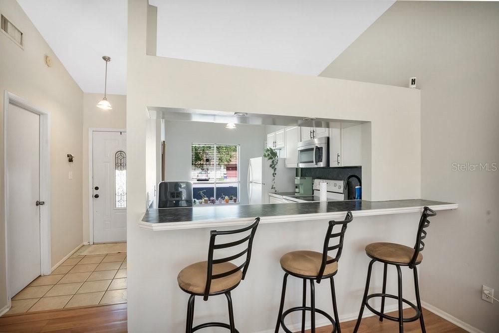 Kitchen Bar area for additional seating