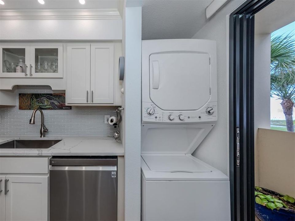 Washer and dryer in kitchen