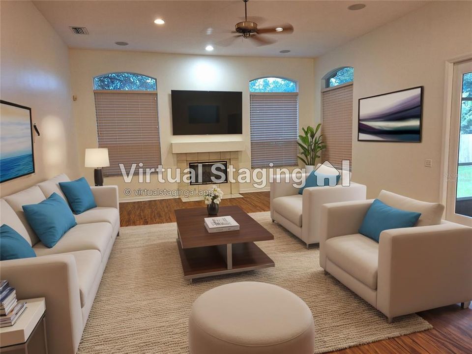 Virtually Staged Family Room