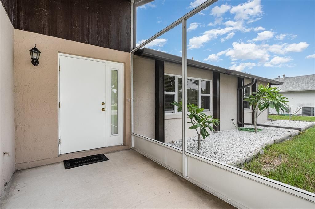 Front Door Screened-in porch