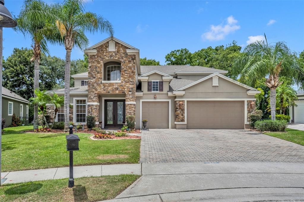 Front Elevation with 3-car garage