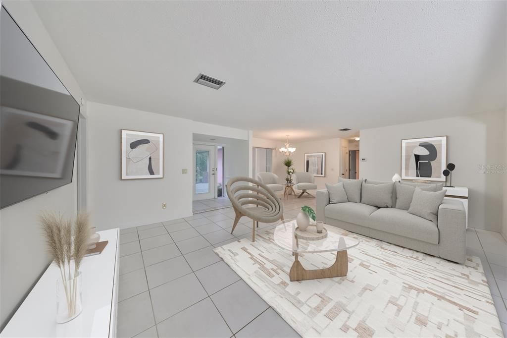 Living Room from Foyer Upon Entry.