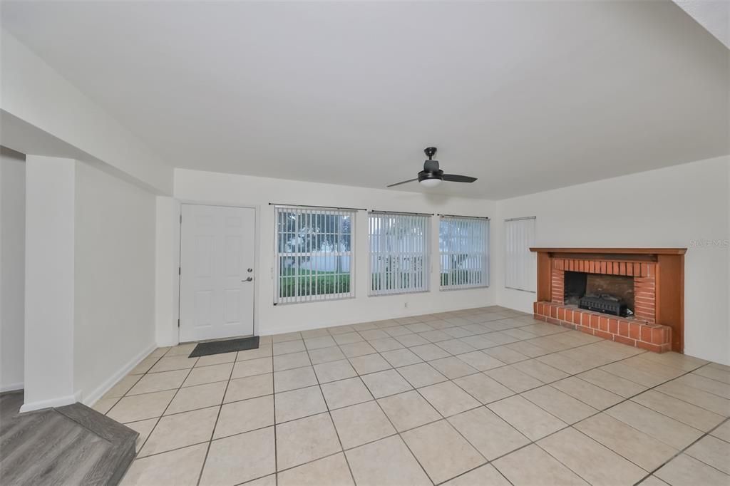 Family/Florida Room with Fireplace.