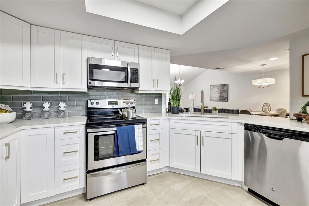 Kitchen with stainless steel appliances