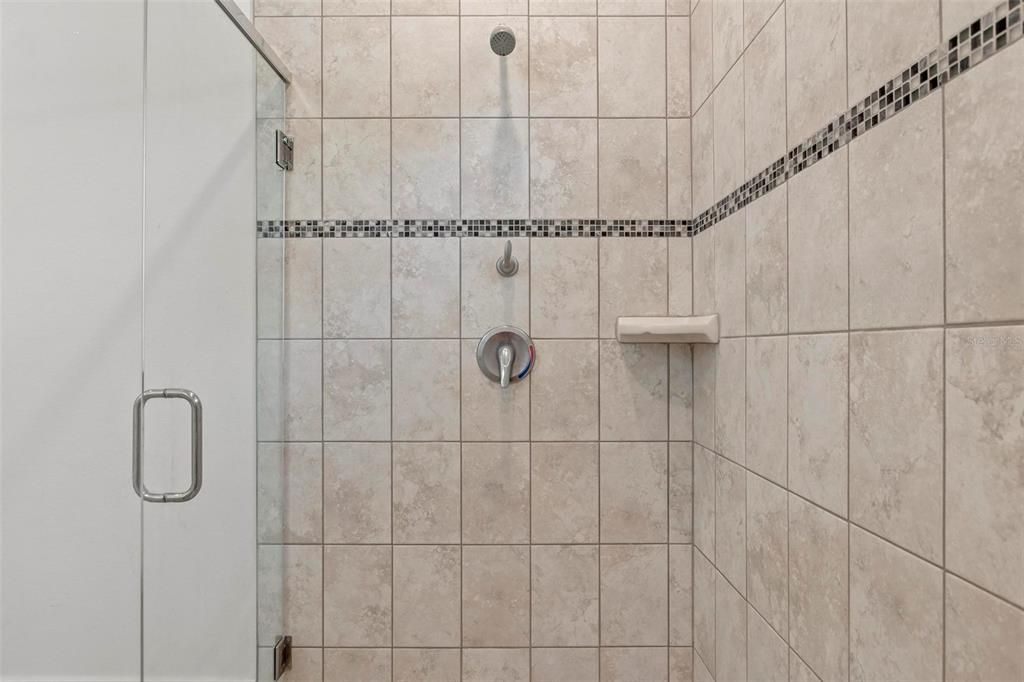 Large walk in tile shower