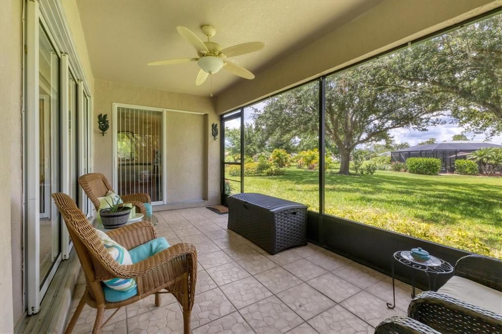 Lanai another view, tile floor, fan