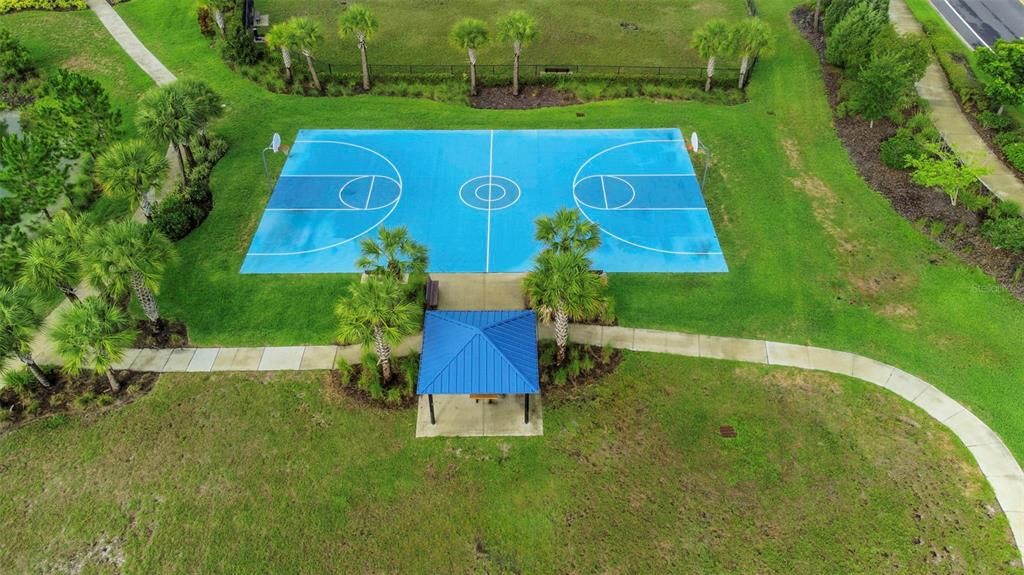 Aerial view of the Basket Ball Courts