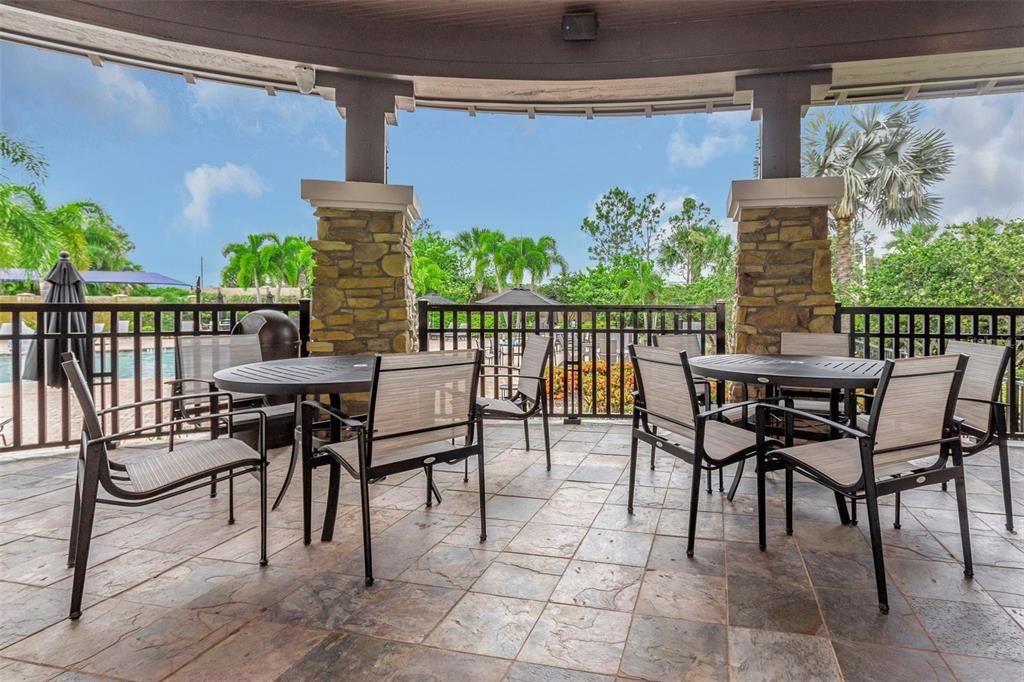 Clubhouse covered outdoor seating