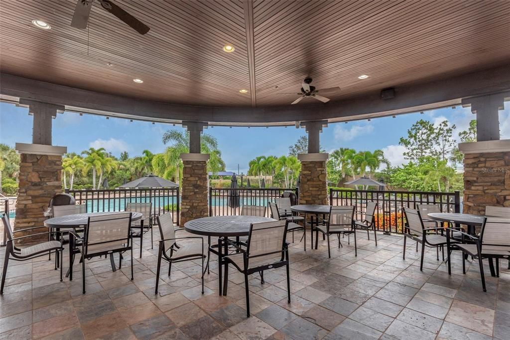 Clubhouse covered outdoor seating