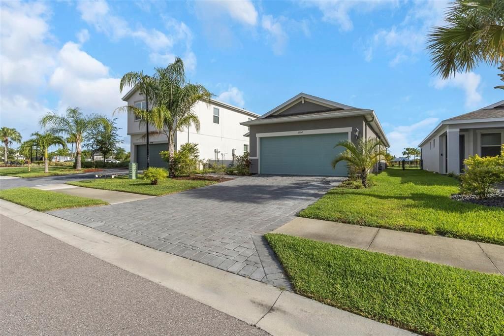 Front of the home with large driveway