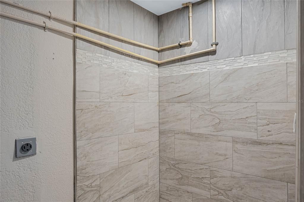 Tiled Out area in Laundry Room