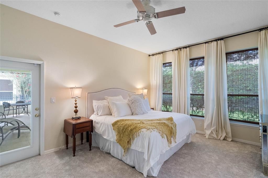 Primary bedroom with oversized windows