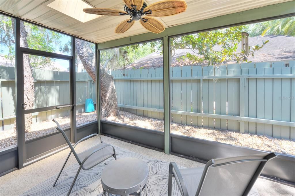 Screened porch off of living room.