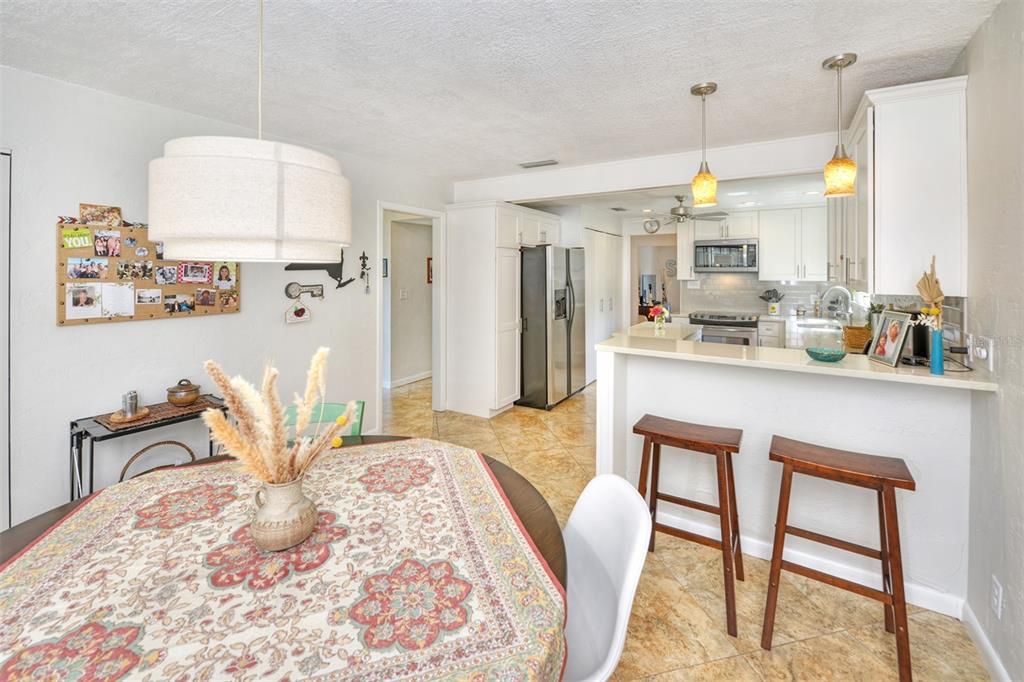 Oversized kitchen nook can be separate living area.