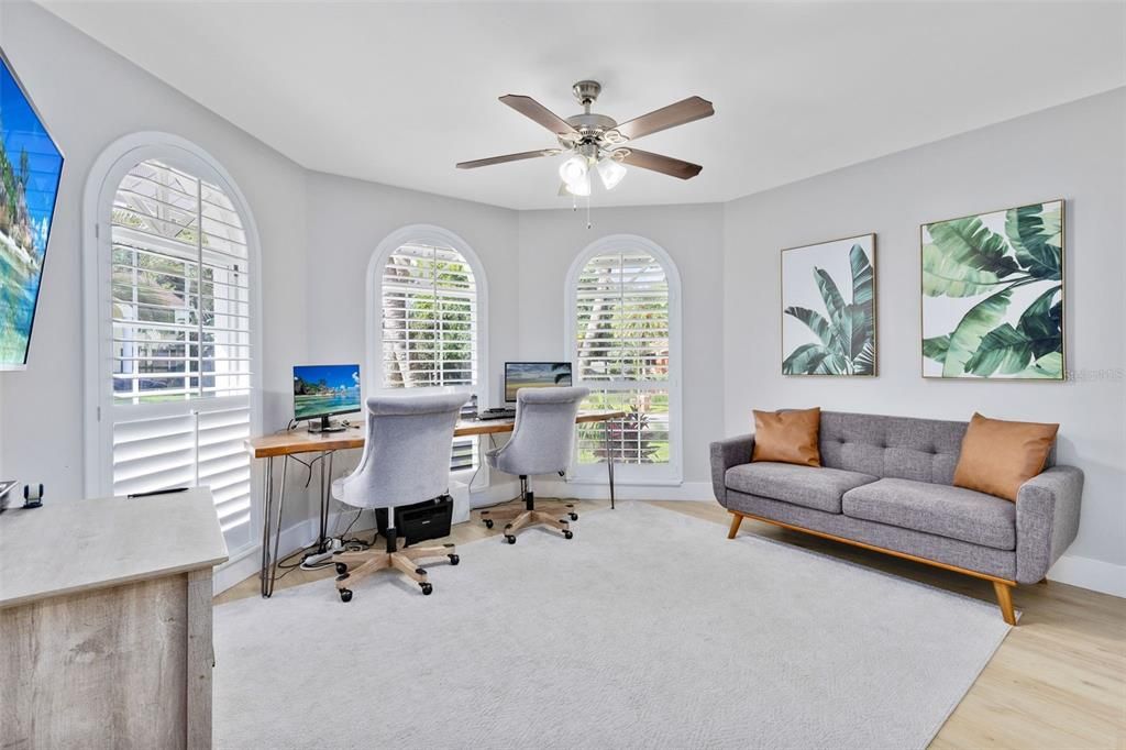 Family room with French Doors to the lanai