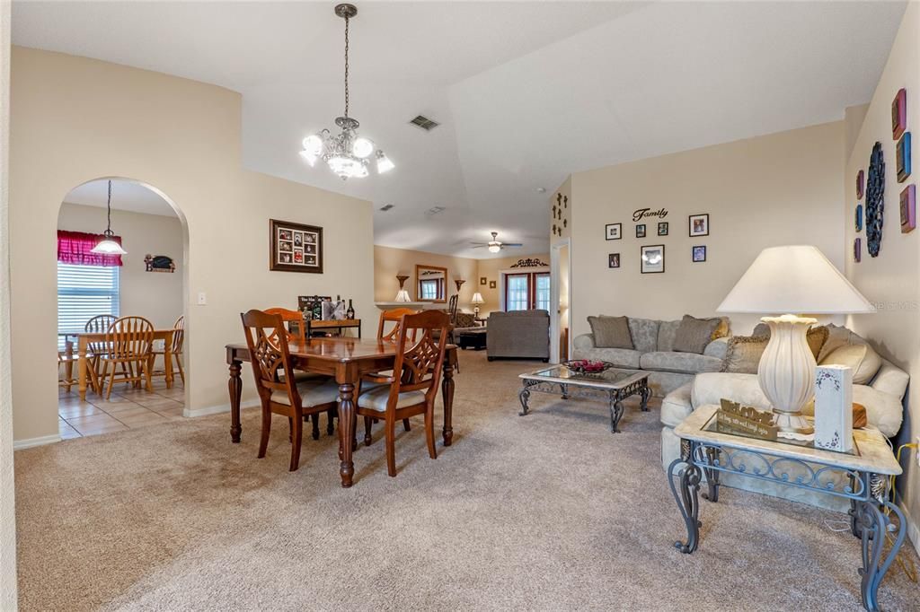 Living room/Dining room combo from foyer!