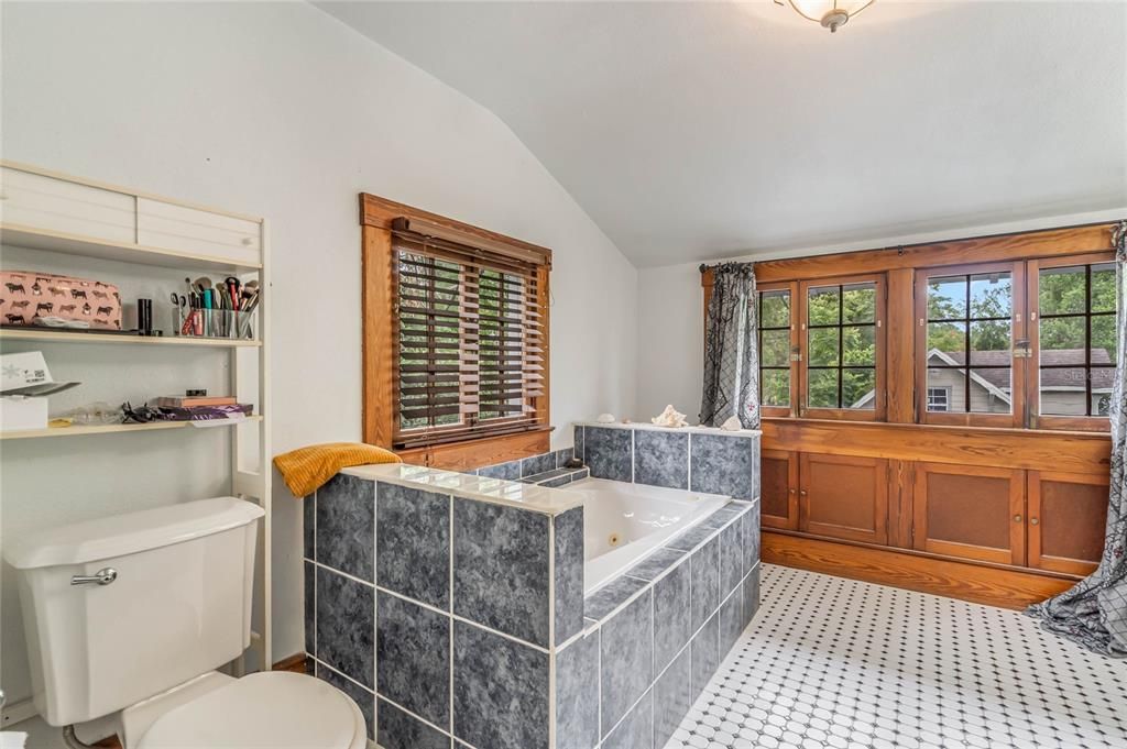 Primary bathroom with shower and soaking tub