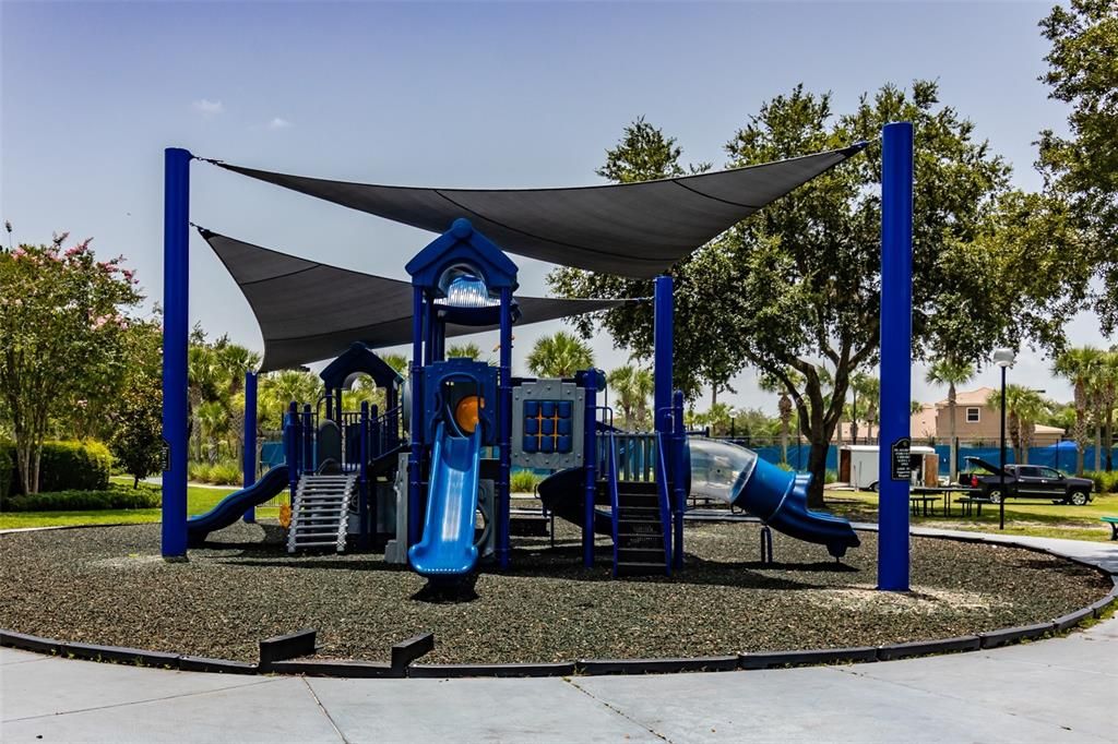 This playground is near the pools, tennis courts, soccer field and full-sized basketball court
