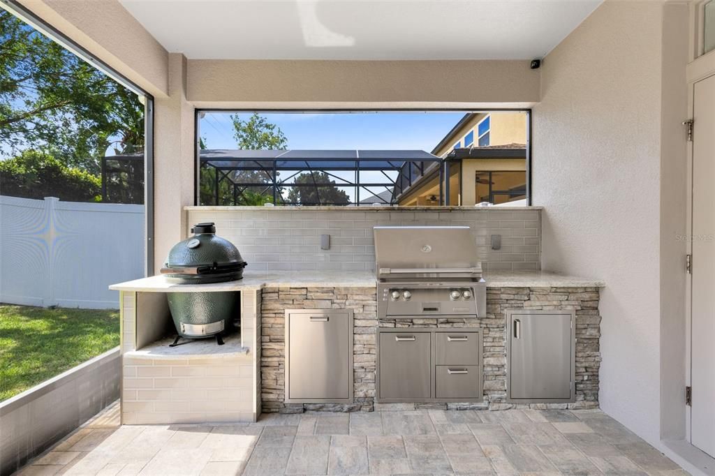 Screened Porch with Summer Kitchen includes Big Green Egg & Grill!