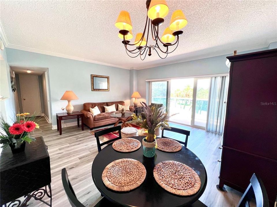 Living/Dining area with oversized balcony