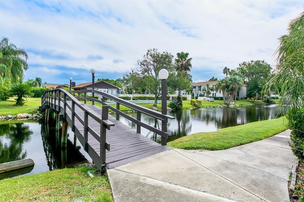 Bridge to clubhouse and pools