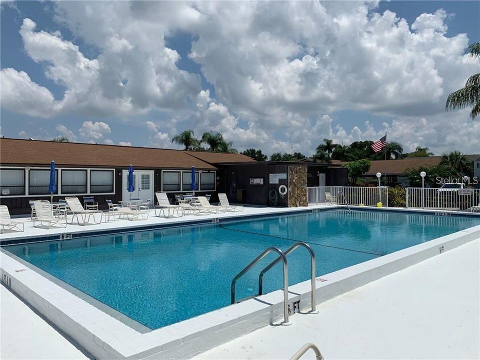 Clubhouse with one of two pools