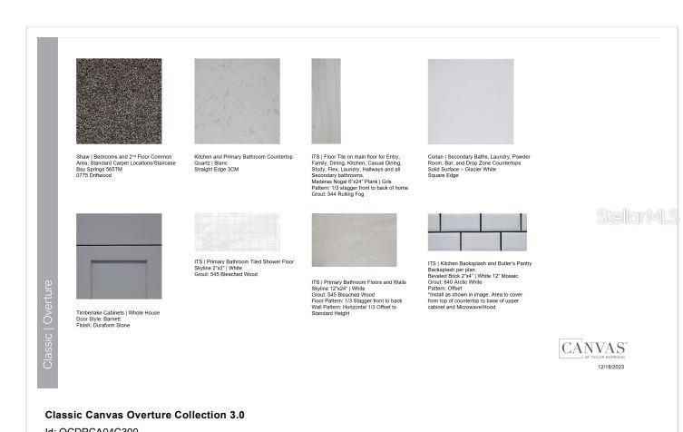 Design Selections.  Home is under construction and selections are subject to change.