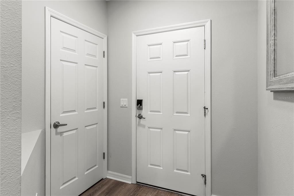 Front door and entryway closet