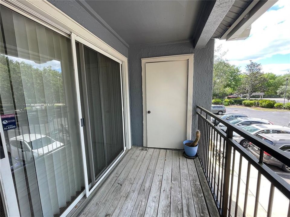 Balcony with storage room