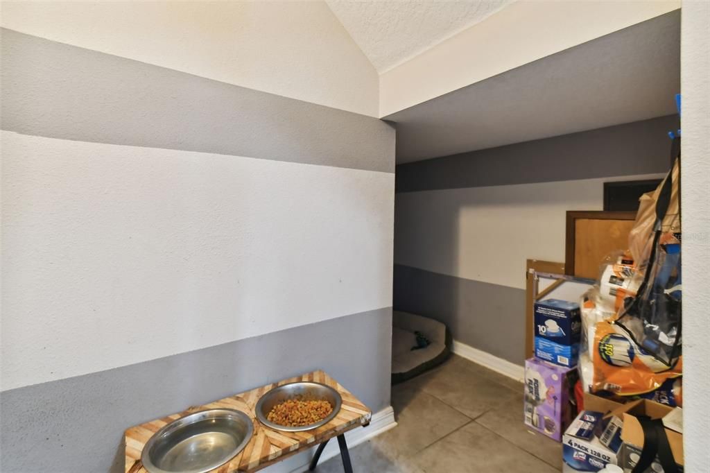 Laundry room area/under stairs storage/dog area