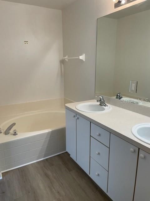 Beautiful bathroom with soaking tub and separate shower