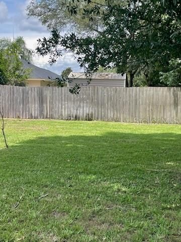 Privacy fence along the back