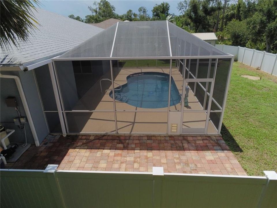 Pavers on left side in the backyard