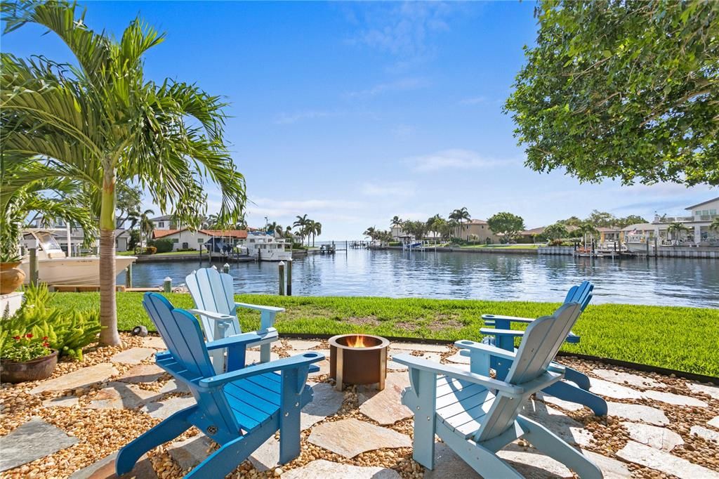 Gorgeous water view from fire pit