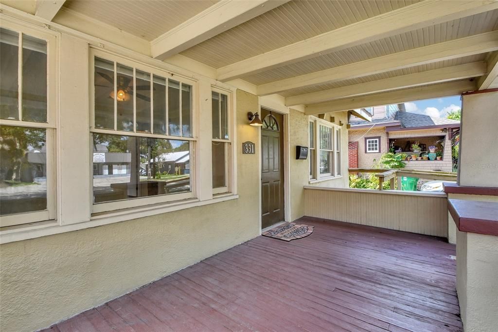 Front Covered porch looking over Woodland Blvd