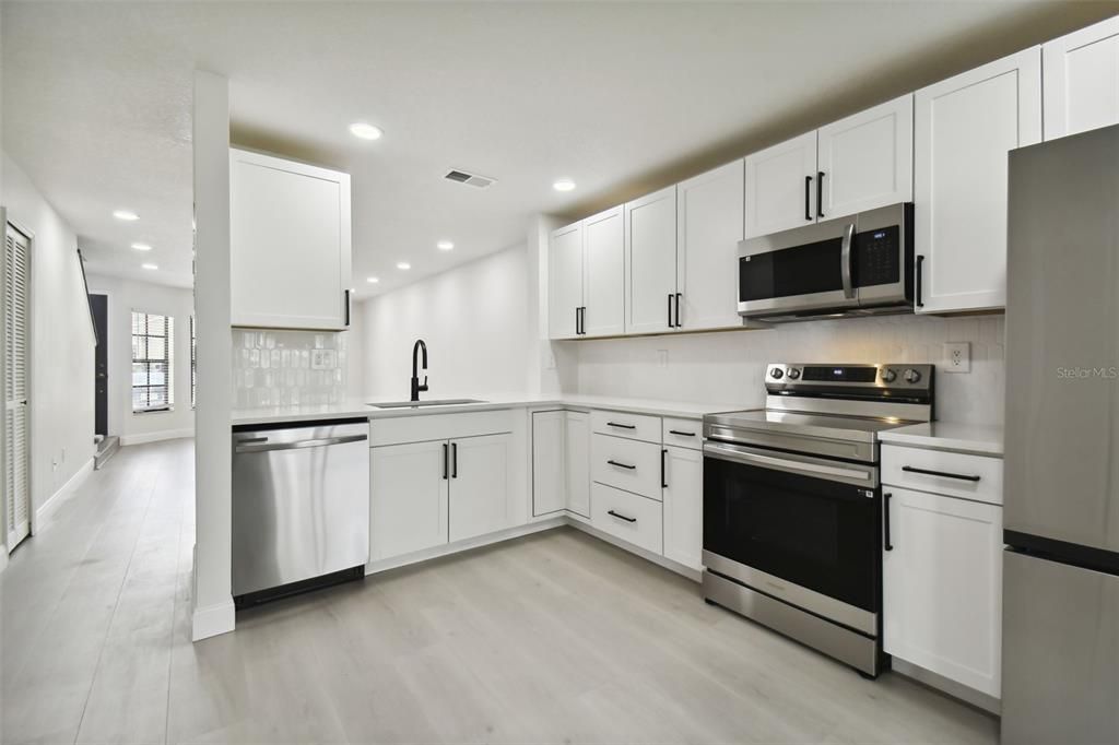 NEW Kitchen Cabinets, Quartz Countertops & Stunning Tile Backsplash!