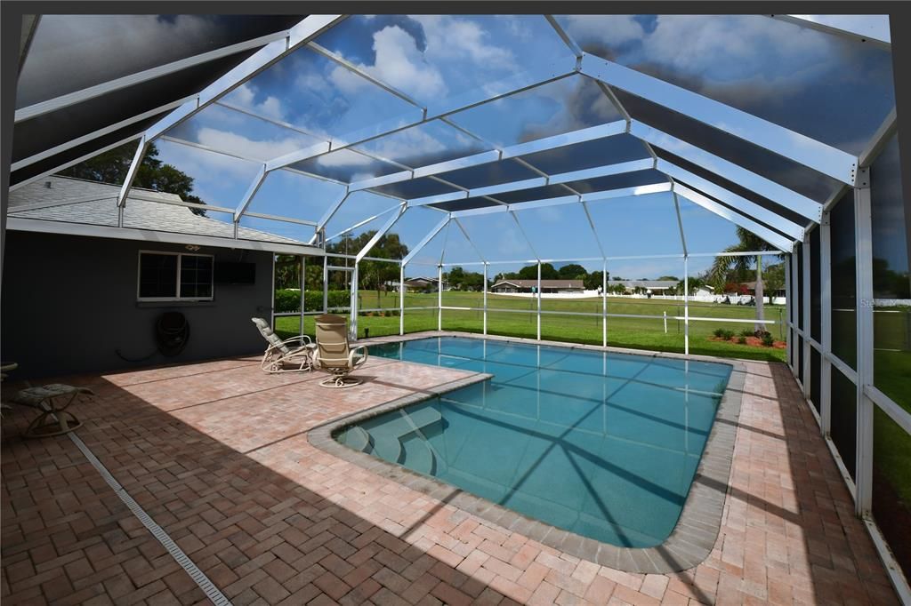 Screened in pool and patio