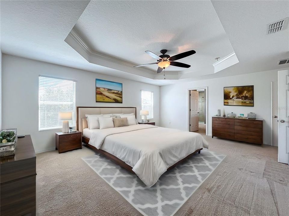 Primary Bedroom with Tray Ceiling