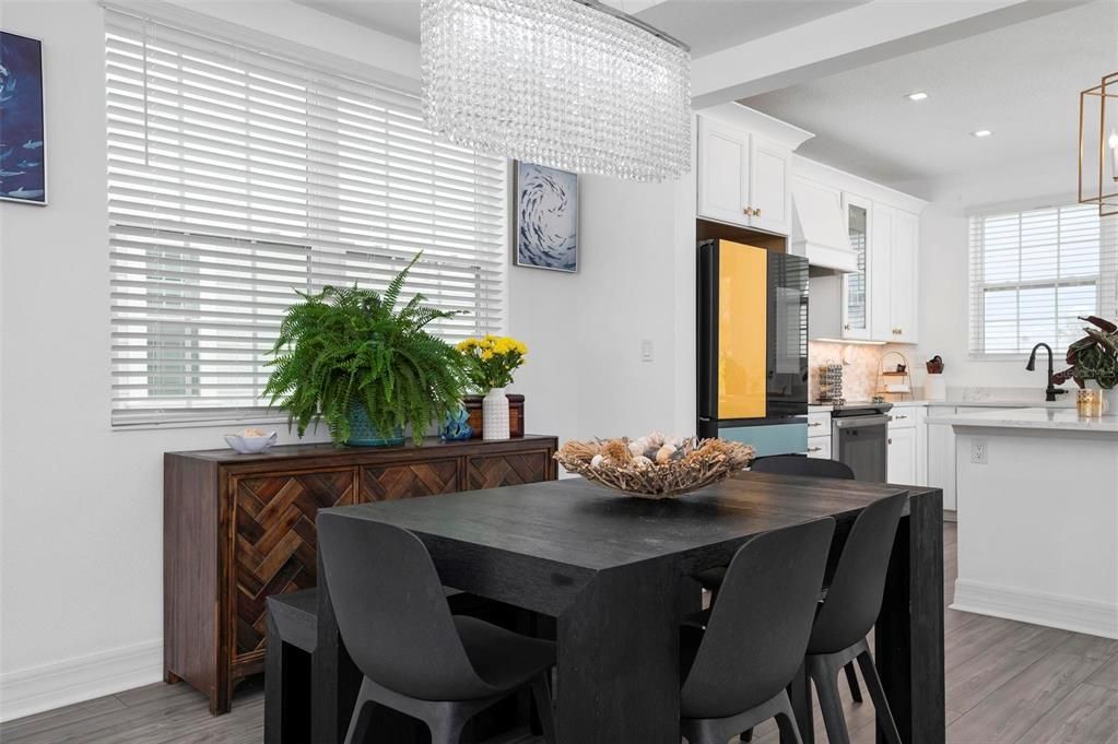 Kitchen with quartz counters and island