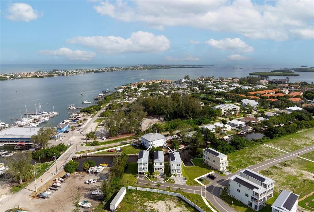 Aerial views northwest to Anna Maria Island