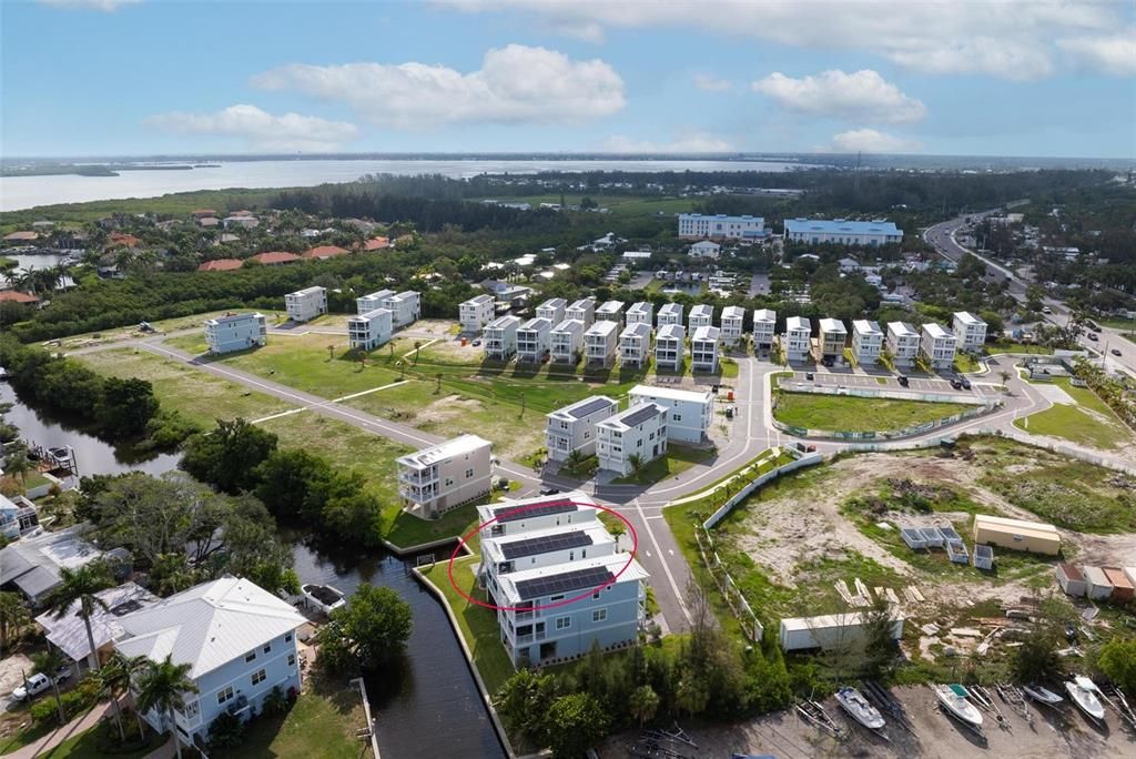 Aerial views looking south