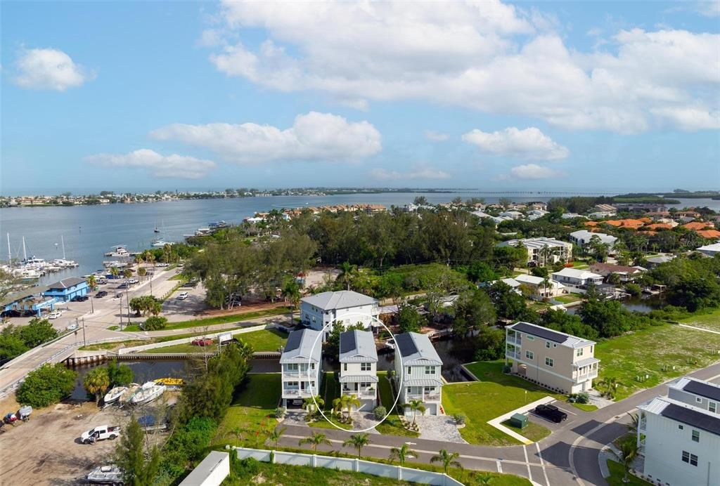 Aerial views northwest to Anna Maria Island