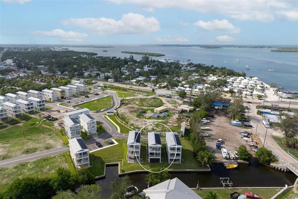 Aerial views looking south