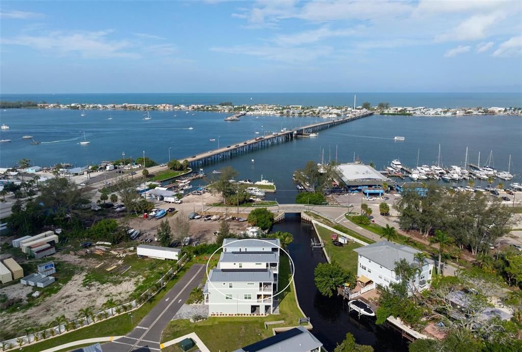 Aerial views west to Anna Maria Island