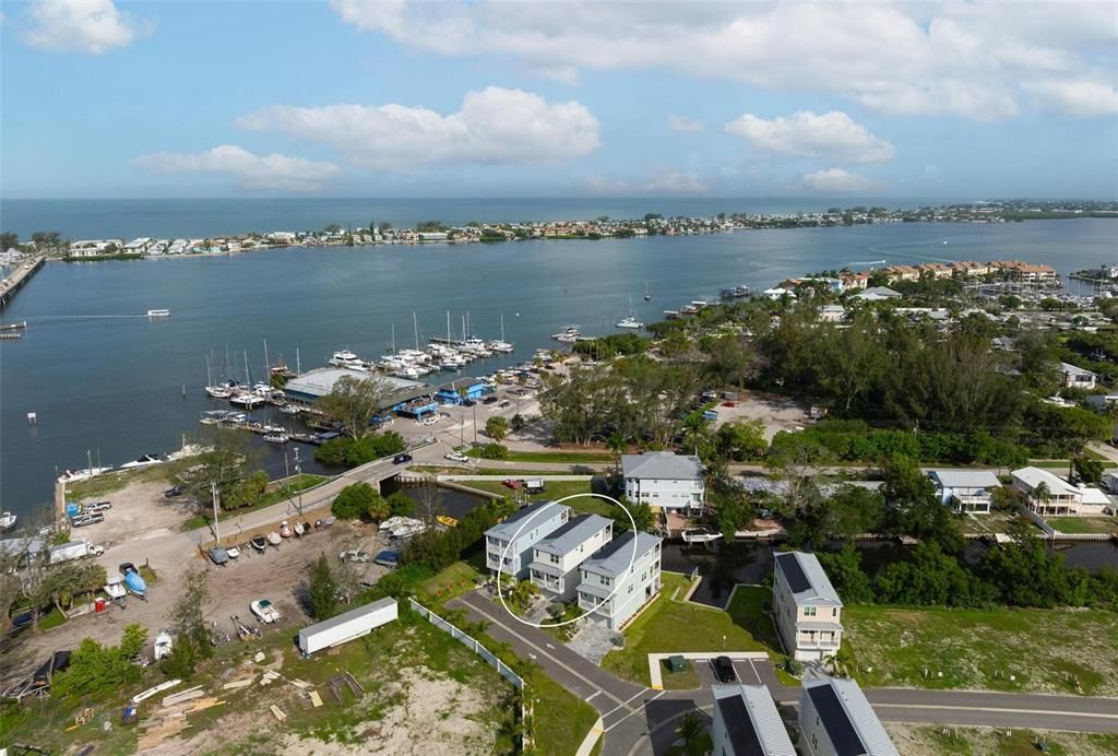 Aerial views west to Anna Maria Island