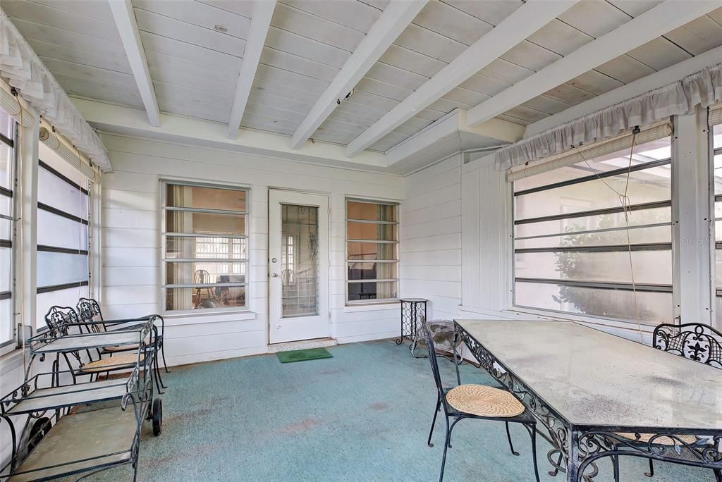 The large lanai is accessed through the dining room.