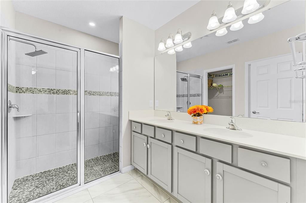 Double sinks in master bathroom