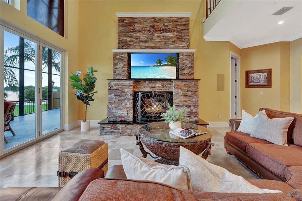 Stone Fireplace