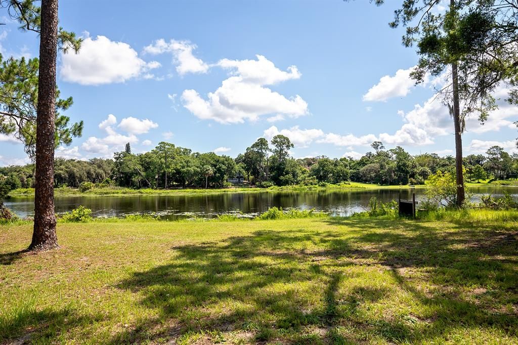 View from adjacent property, with similar sq footage and lake frontage